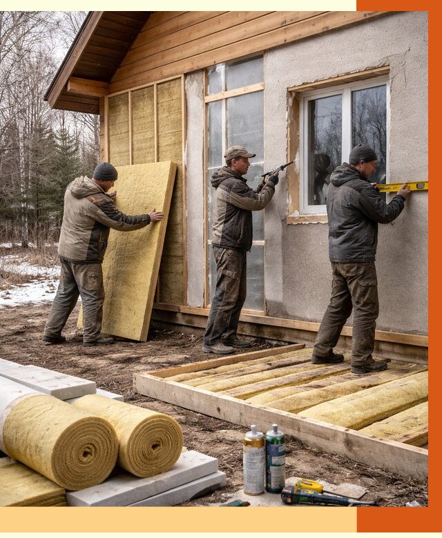 Утепление дачного дома в Соколе от 4949 руб/м2 — недорого | ТепломастерСкл